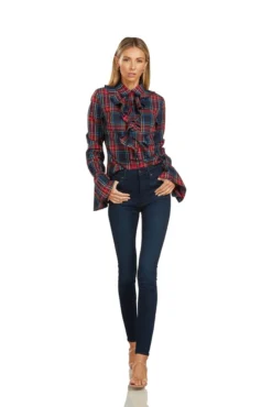 MARGOT BLOUSE STEWART TARTAN 10 MARGOT BLOUSE STEWART TARTAN -Trish Scully Dresses Outlet Store 133 4