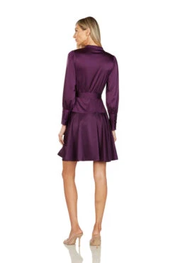 ALBERTINE WRAP DRESS EGGPLANT -Trish Scully Dresses Outlet Store 135 3