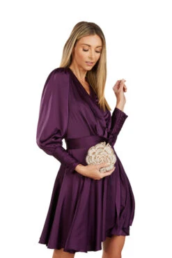 ALBERTINE WRAP DRESS EGGPLANT -Trish Scully Dresses Outlet Store 135 4