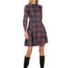 TRACY EMBROIDERED COLLAR TARTAN DRESS