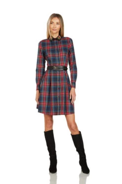 TRACY EMBROIDERED COLLAR TARTAN DRESS -Trish Scully Dresses Outlet Store 139 3 65a394c8 cf9b 4344 87d2 52672d850f3d