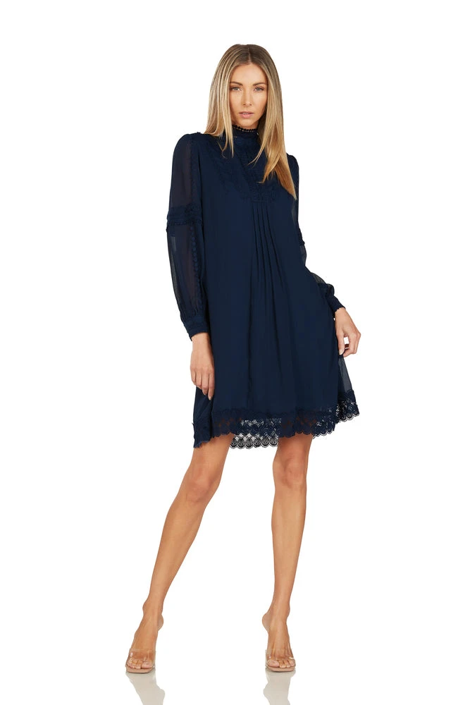 THEODORA SHIFT DRESS NAVY BLUE 1 THEODORA SHIFT DRESS NAVY BLUE
