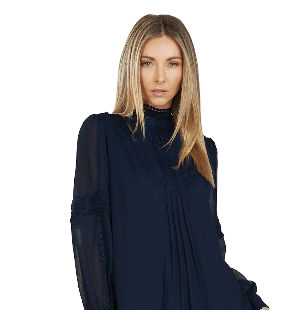 THEODORA SHIFT DRESS NAVY BLUE 2 THEODORA SHIFT DRESS NAVY BLUE - Image 2