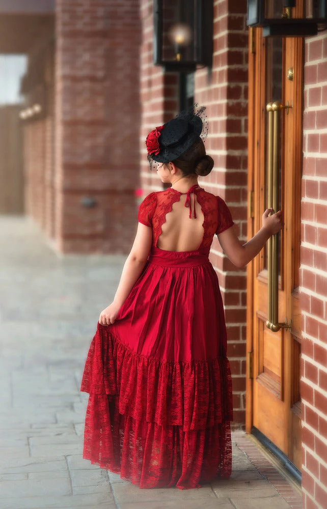 MEGHAN GOWN CRIMSON 2 MEGHAN GOWN CRIMSON - Image 2