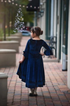LILY DRESS NAVY VELVET -Trish Scully Dresses Outlet Store 17 3