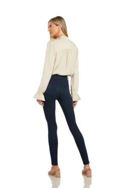 MAYA TUXEDO PLEATED BLOUSE CHAMPAGNE -Trish Scully Dresses Outlet Store 17 6