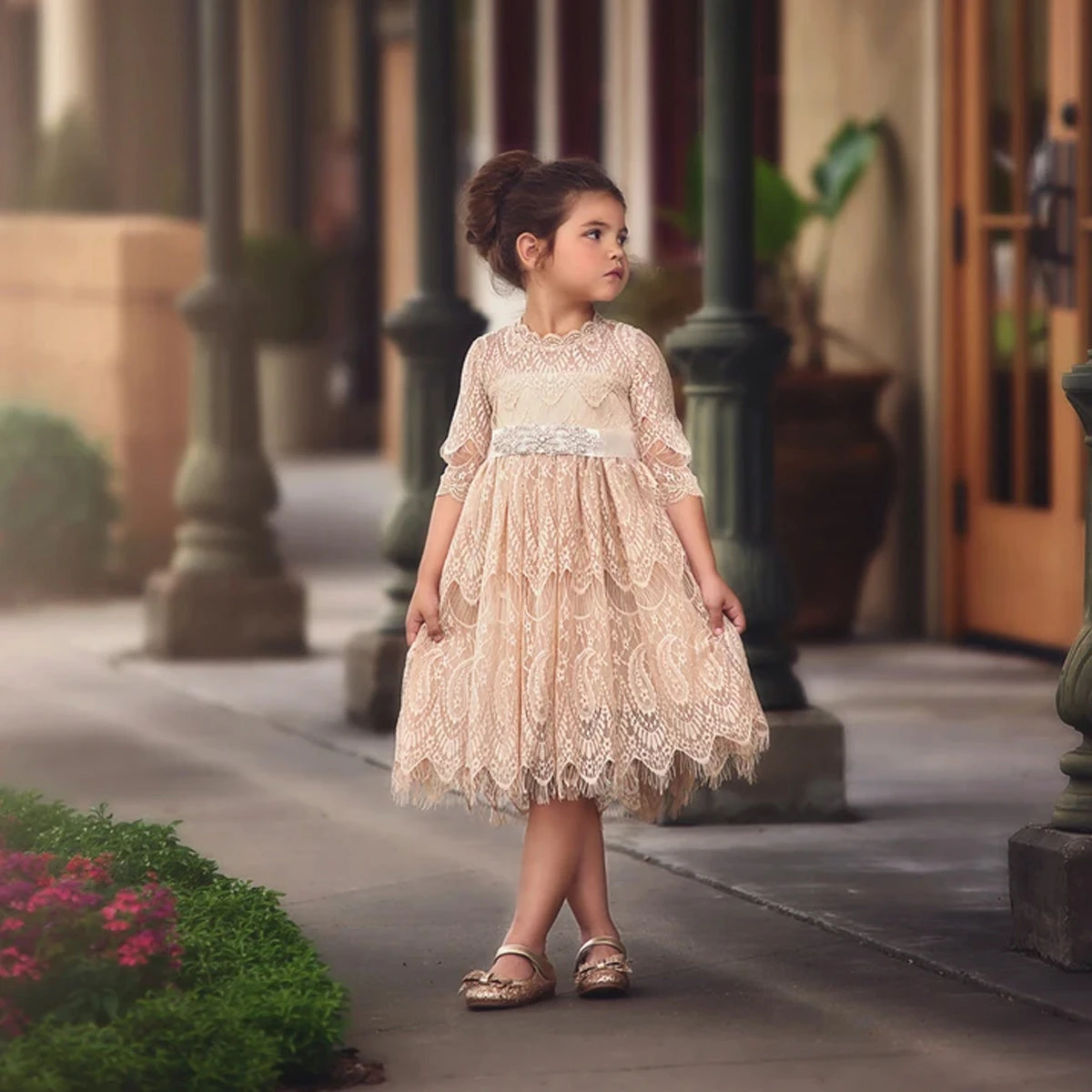 BELLA RAFAELA DRESS & BELT SET-BUTTERSCOTCH 6 BELLA RAFAELA DRESS & BELT SET-BUTTERSCOTCH - Image 6