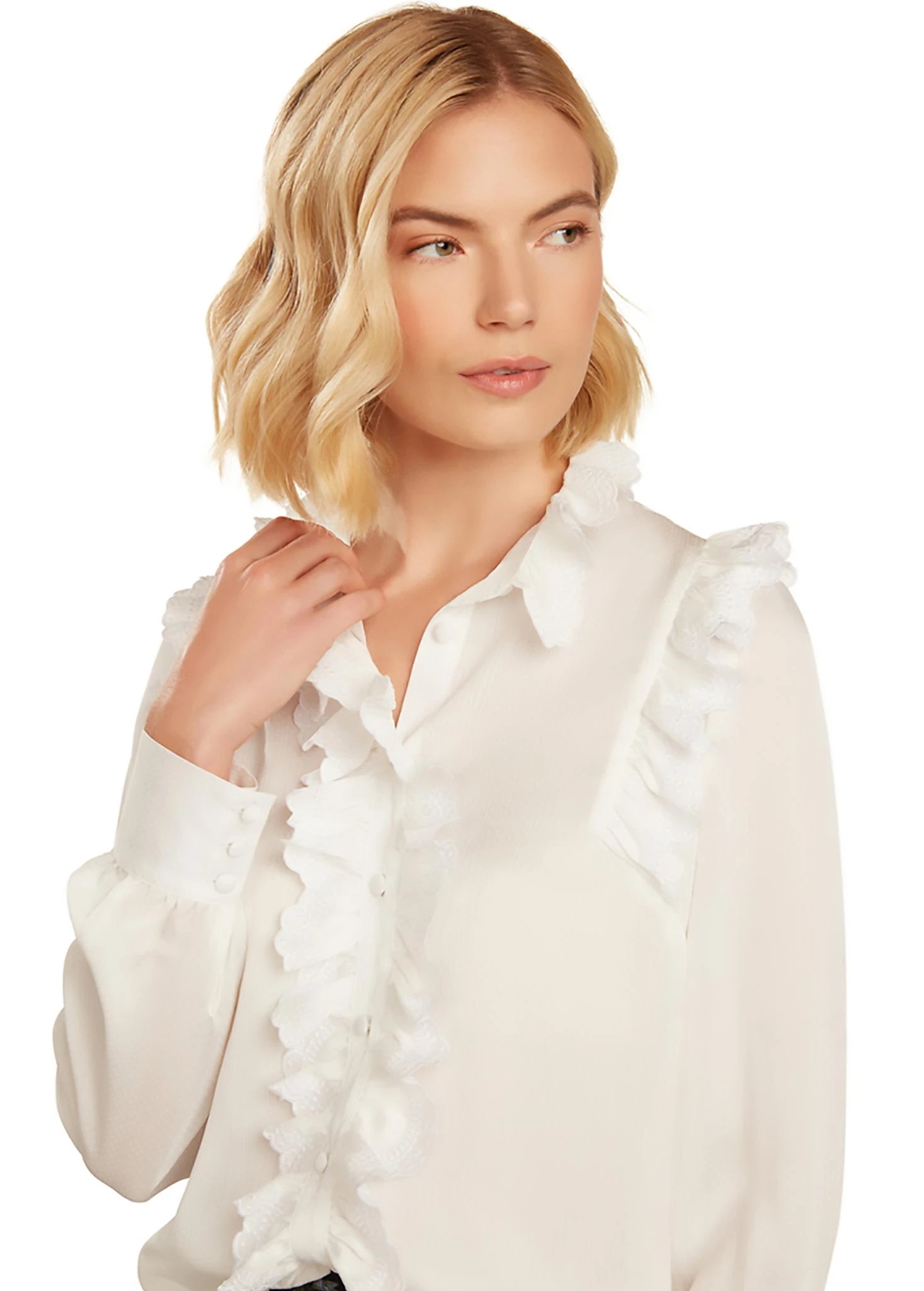 CASSANDRA BLOUSE WINTER WHITE 1 CASSANDRA BLOUSE WINTER WHITE