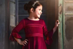 LILY DRESS BURGUNDY VELVET -Trish Scully Dresses Outlet Store 227 3