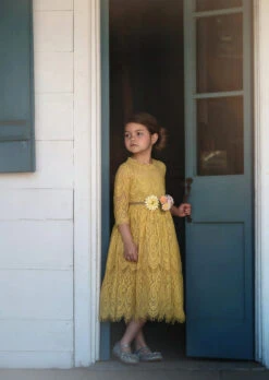 BELLA RAFAELA DRESS & BELT SET SUNFLOWER