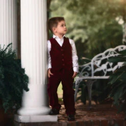 BOYS BARCLAY SUIT BURGUNDY VELVET 3PC SET -Trish Scully Dresses Outlet Store 2 1bead121 ec2d 4e0d bdad 6848839ff5c0