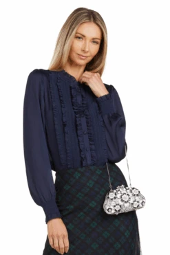 BLACK & WHITE FLORAL RHINESTONE CLUTCH -Trish Scully Dresses Outlet Store 303 4