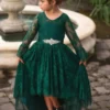 AINSLEY DRESS & BELT SET EMERALD
