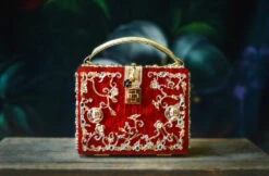 RED ACRYLIC JEWELED PURSE -Trish Scully Dresses Outlet Store 33