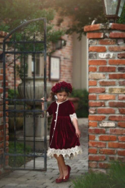 ROSALINA DRESS BURGUNDY VELVET -Trish Scully Dresses Outlet Store 339 4