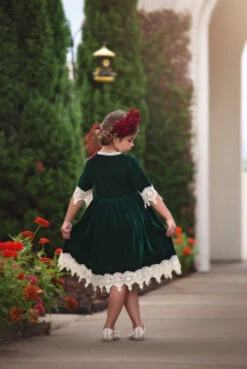 ROSALINA DRESS EMERALD VELVET -Trish Scully Dresses Outlet Store 340 3