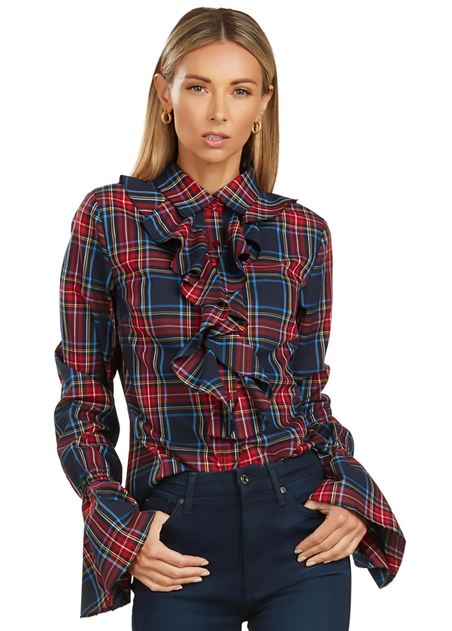 MARGOT BLOUSE STEWART TARTAN 1 MARGOT BLOUSE STEWART TARTAN