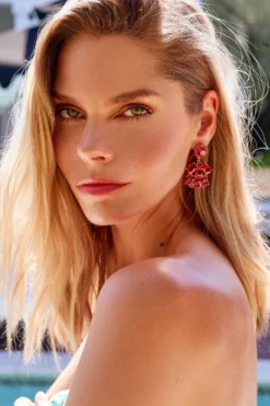 MARSEILLE EARRINGS FUCHSIA -Trish Scully Dresses Outlet Store 531