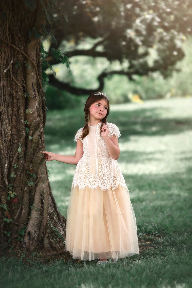 GWENDOLYN GOWN-WHITE/NATURAL 5 GWENDOLYN GOWN-WHITE/NATURAL - Image 5