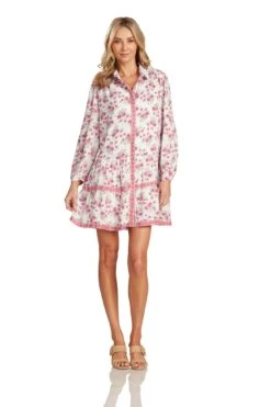 CASSANDRE DRESS PINK FLORAL -Trish Scully Dresses Outlet Store CassandreDress 0304 WEB
