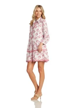 CASSANDRE DRESS PINK FLORAL -Trish Scully Dresses Outlet Store CassandreDress 0326 WEB