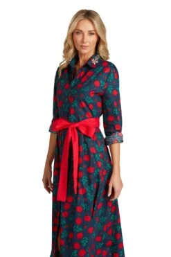 CONSTANCE MAXI DRESS NAVY ROSE FLORAL -Trish Scully Dresses Outlet Store ConstanceMaxiNavyRoseFloral 1727 WEB