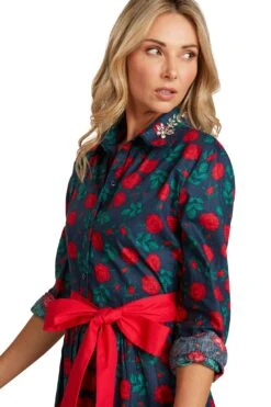 CONSTANCE MAXI DRESS NAVY ROSE FLORAL -Trish Scully Dresses Outlet Store ConstanceMaxiNavyRoseFloral 1729 WEB