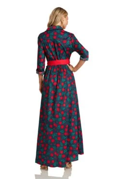 CONSTANCE MAXI DRESS NAVY ROSE FLORAL -Trish Scully Dresses Outlet Store ConstanceMaxiNavyRoseFloral 1739 WEB