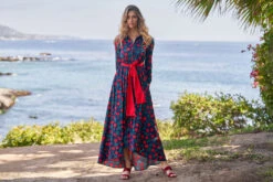 CONSTANCE MAXI DRESS NAVY ROSE FLORAL -Trish Scully Dresses Outlet Store DSC01399
