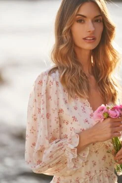 GRACE MINI DRESS PINK FLORAL -Trish Scully Dresses Outlet Store DSC02622