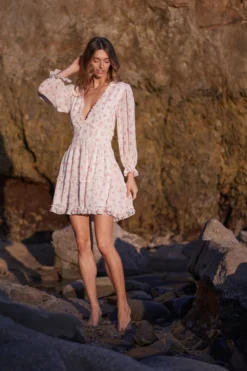 GRACE MINI DRESS PINK FLORAL 18 GRACE MINI DRESS PINK FLORAL -Trish Scully Dresses Outlet Store DSC02677 scaled