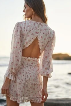 GRACE MINI DRESS PINK FLORAL -Trish Scully Dresses Outlet Store DSC02838