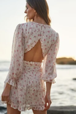 GRACE MINI DRESS PINK FLORAL 21 GRACE MINI DRESS PINK FLORAL -Trish Scully Dresses Outlet Store DSC02838 scaled