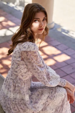 SOFIA MAXI DRESS LAVENDER FLORAL -Trish Scully Dresses Outlet Store DSC07741