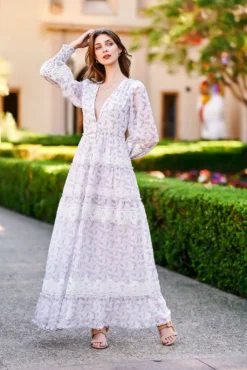 SOFIA MAXI DRESS LAVENDER FLORAL -Trish Scully Dresses Outlet Store DSC07771