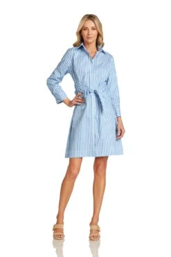 DAPHNE DRESS -Trish Scully Dresses Outlet Store DaphneStripedShirtDress 1213 WEB