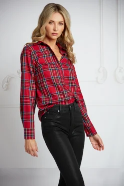 MARCELINE BUTTON-DOWN ROYAL STEWART TARTAN 16 MARCELINE BUTTON-DOWN ROYAL STEWART TARTAN -Trish Scully Dresses Outlet Store EditorialLooks 2258 WEB