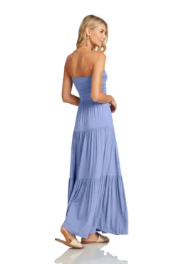 LUCILLE MAXI DRESS CORNFLOWER BLUE -Trish Scully Dresses Outlet Store LucilleMaxiDressBlue 0659 WEB