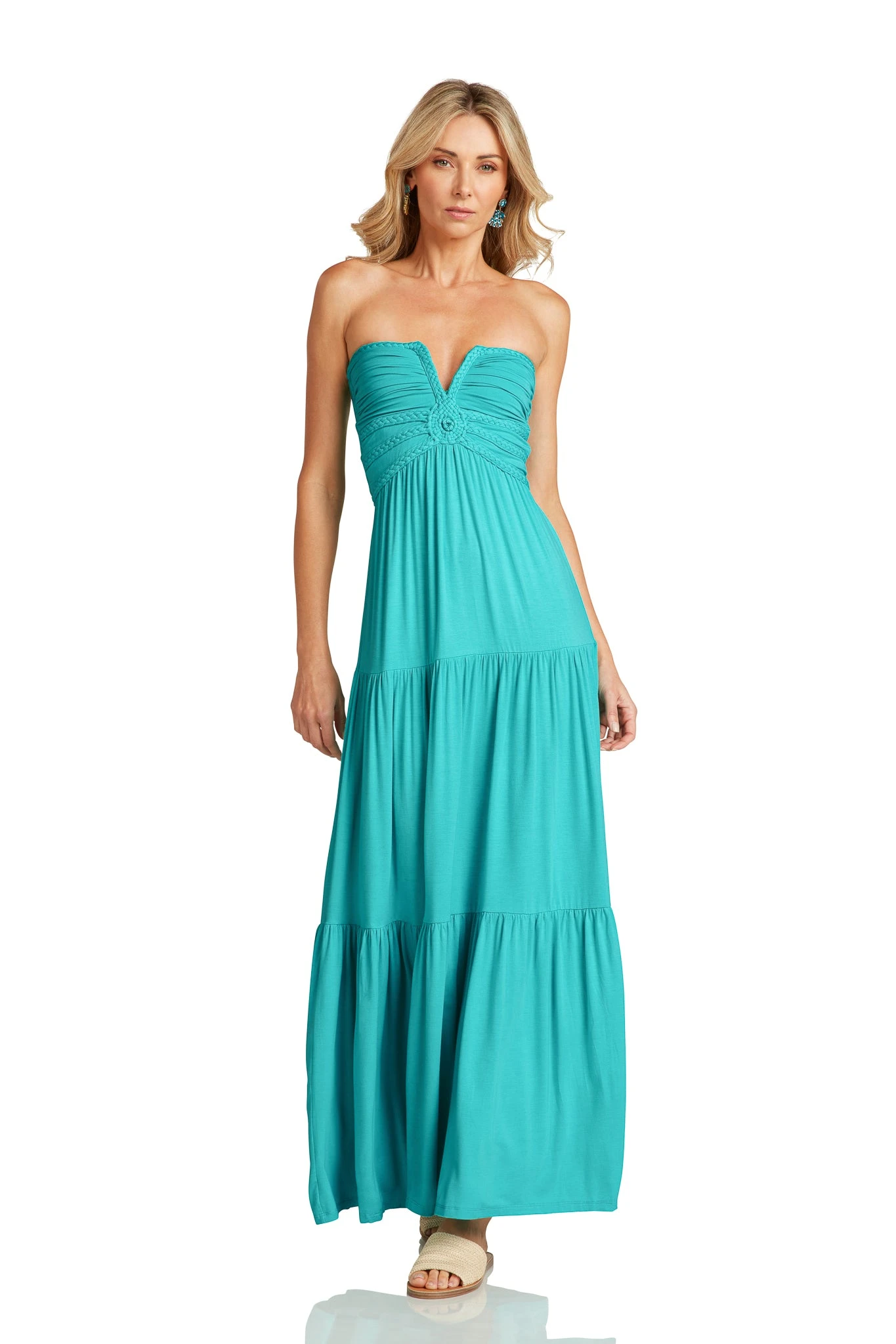 LUCILLE MAXI DRESS TURQUOISE 2 LUCILLE MAXI DRESS TURQUOISE - Image 2