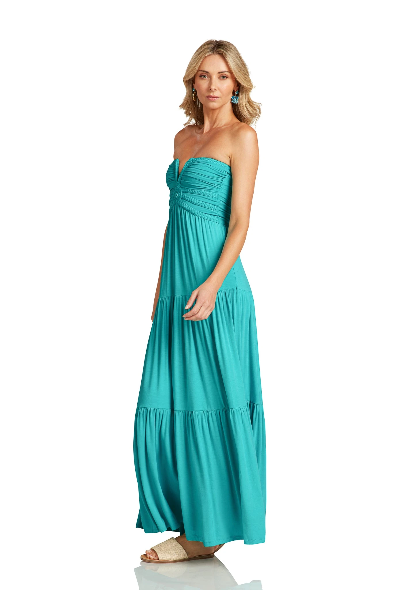 LUCILLE MAXI DRESS TURQUOISE 3 LUCILLE MAXI DRESS TURQUOISE - Image 3