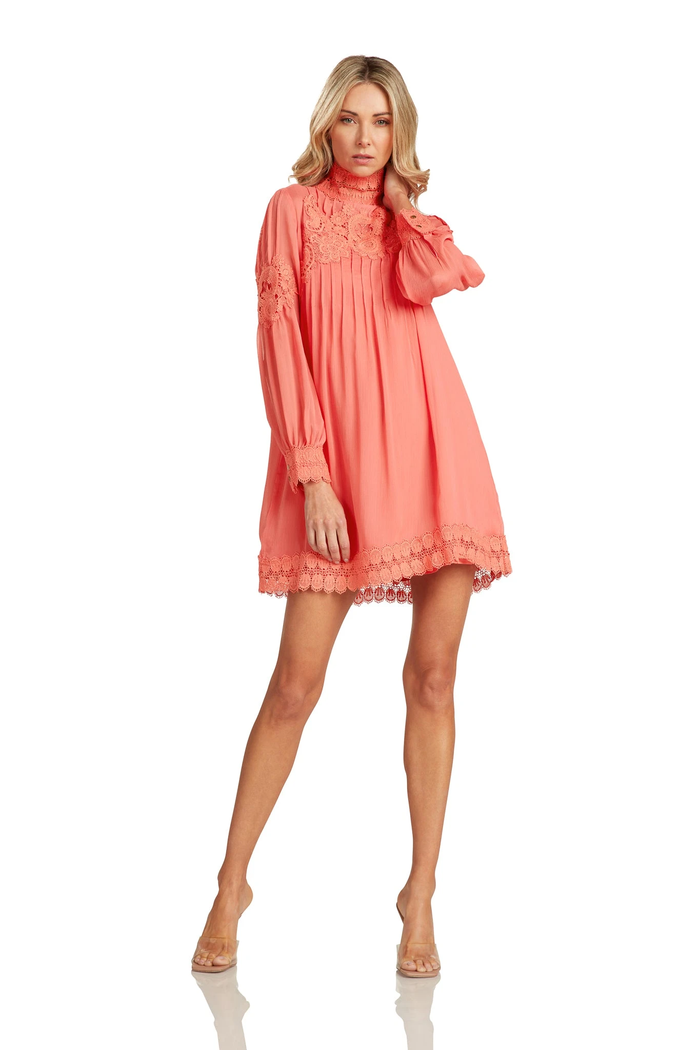 NATALIE TUNIC DRESS CORAL 1 NATALIE TUNIC DRESS CORAL