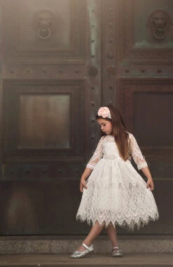 BELLA RAFAELA DRESS & BELT SET- ANTIQUE WHITE -Trish Scully Dresses Outlet Store PPH26 MAIN IMAGE 51660.1570205925.1280.1280