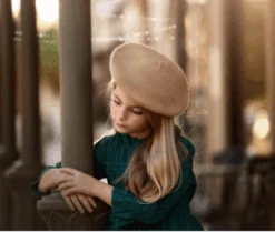 CELESTE BERET CAMEL -Trish Scully Dresses Outlet Store ScreenShot2022 11 14at12.56.16PM