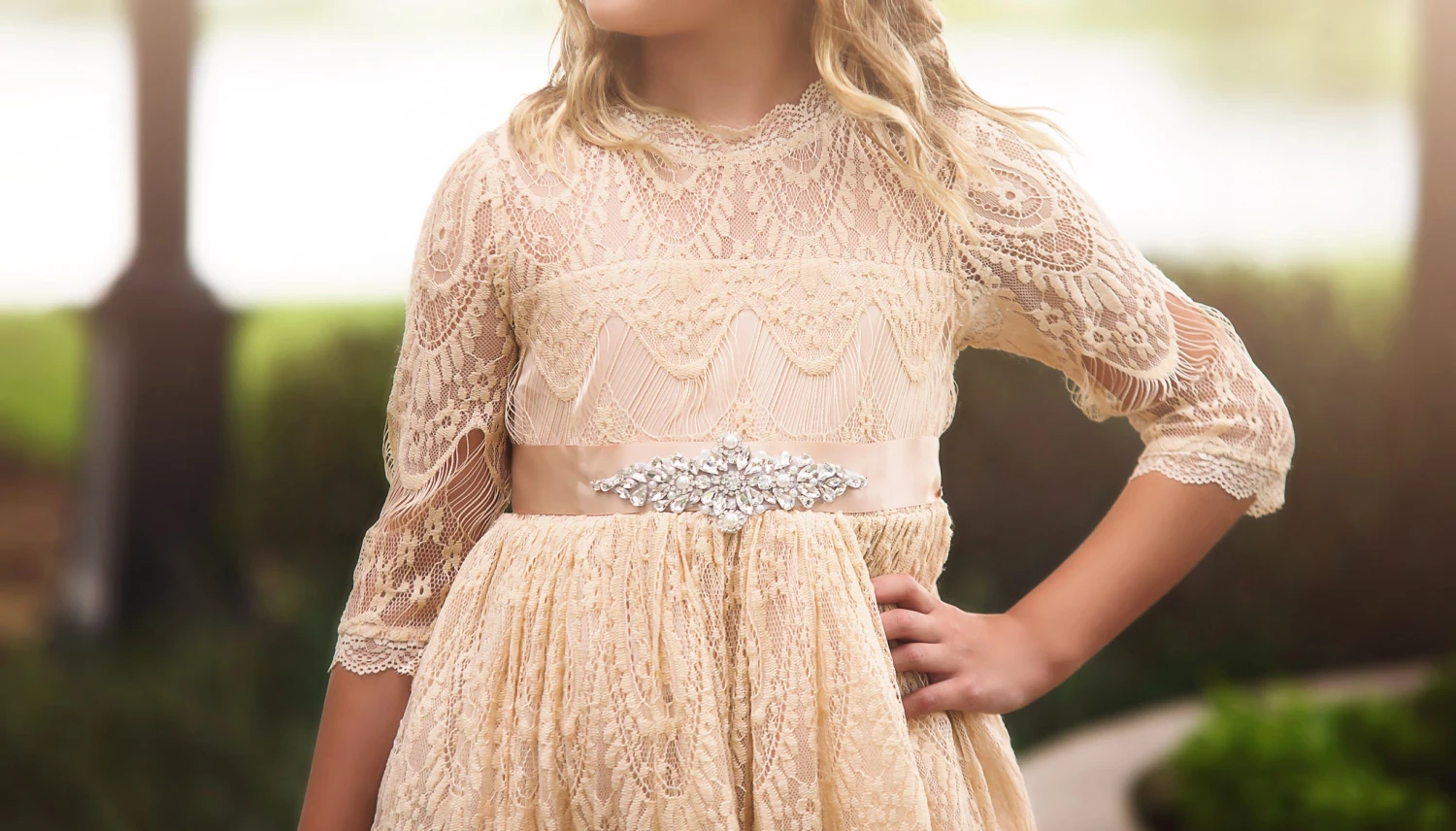 BELLA RAFAELA GOWN & BELT SET BUTTERSCOTCH 3 BELLA RAFAELA GOWN & BELT SET BUTTERSCOTCH - Image 3