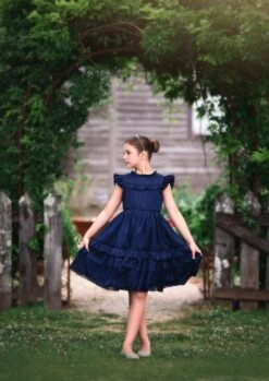 ELODIE DRESS NAVY -Trish Scully Dresses Outlet Store TSC1fb 34