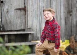 ARCHIE BUTTON DOWN ROYAL STEWART TARTAN -Trish Scully Dresses Outlet Store TSC34fb