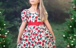 ARIELLE DRESS RED ROSE FLORAL -Trish Scully Dresses Outlet Store TSC3fb 1