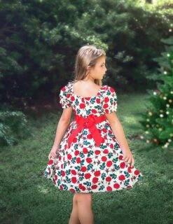 ARIELLE DRESS RED ROSE FLORAL -Trish Scully Dresses Outlet Store TSC4 1fb 1