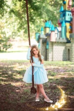 FLASH SALE PRINCESS ADELINE MINI DRESS & GLOVES SET BLUE