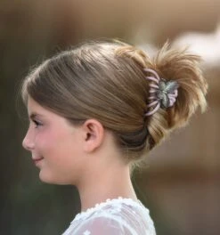 MARIPOSA HAIR CLAW SET OF TWO PINK/ORANGE -Trish Scully Dresses Outlet Store lavenderflyclip1